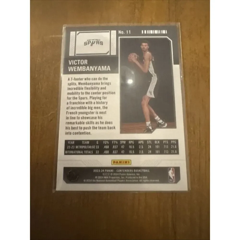 VICTOR WEMBANYAMA RC 2023-24 Panini Contenders #11 MINT - Spurs - Picture 6 of 6